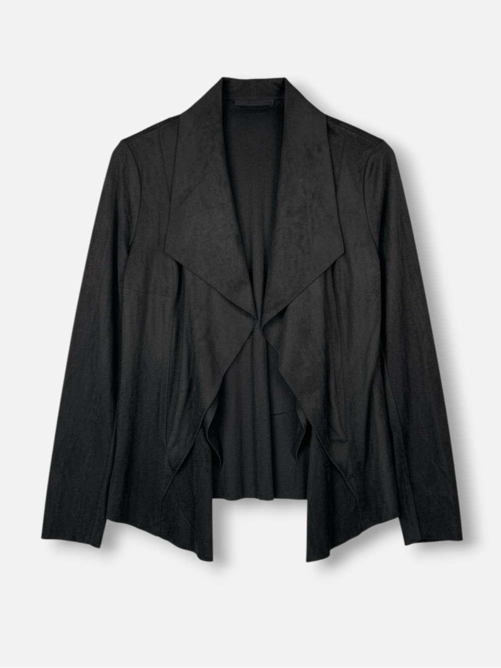 Catherine Malandrino Waterfall Faux Leather Jacket Black XS Stretch Casual